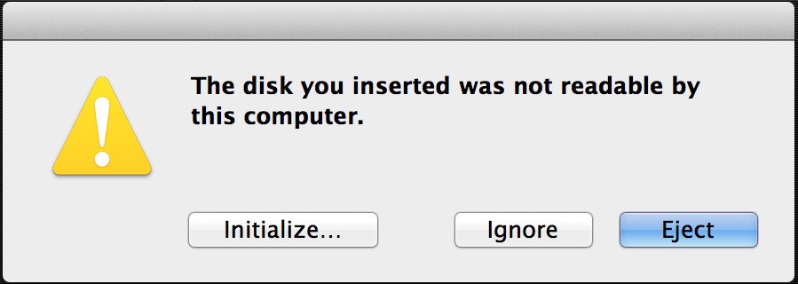 Fix the disk you inserted was not readable by this computer error