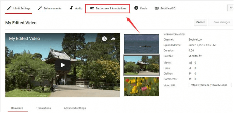 YouTube Video Editor: add end screens easily YouTube Video Editor: add end screens easily