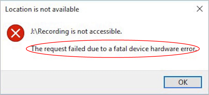 How to Fix The request failed due to a fatal device hardware error. Easily!