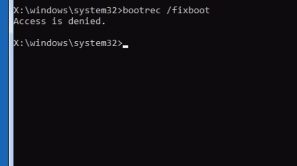 [Solved] Bootrec Fixboot Access Denied