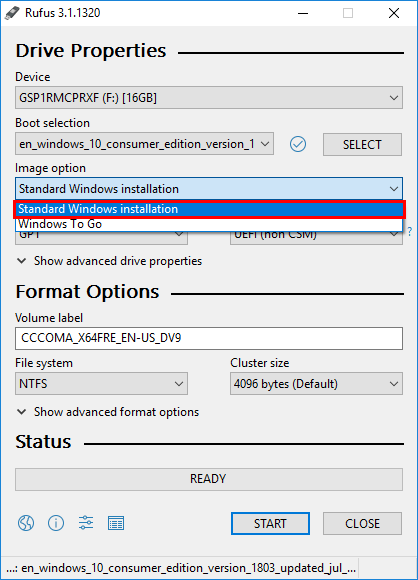 how to create windows 10 bootable usb *rufus