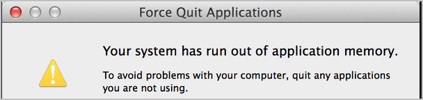 Solved: Your system has run out of application memory