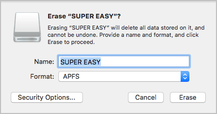 format a usb drive for os x safe mode