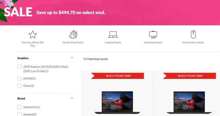 Save up to $494.70 on select AMD PC on Lenovo Store in Mar 2023