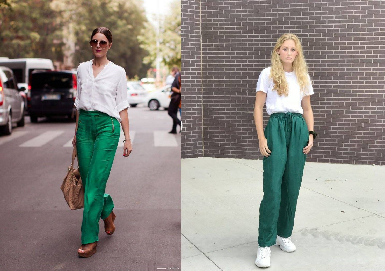 green pants with white stripe