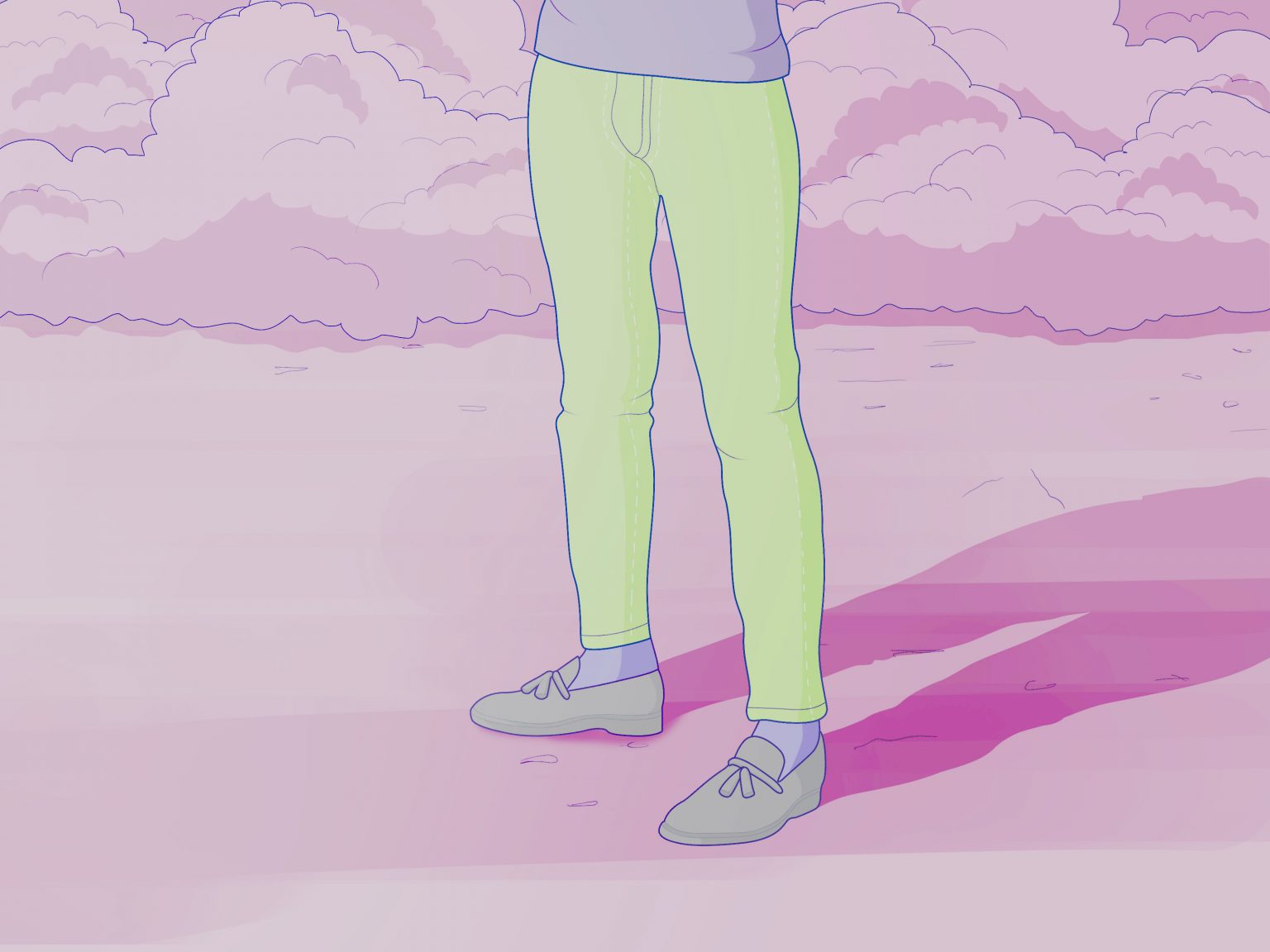 green pants with white stripe