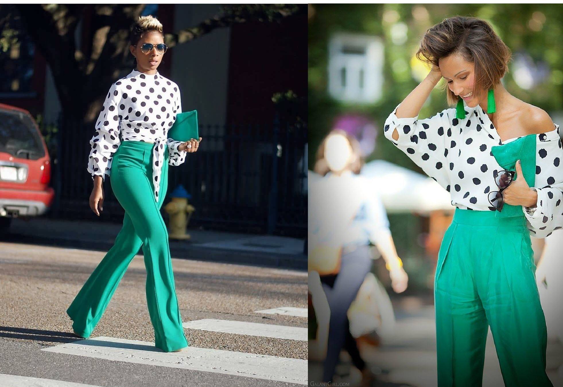 green pants with white stripe
