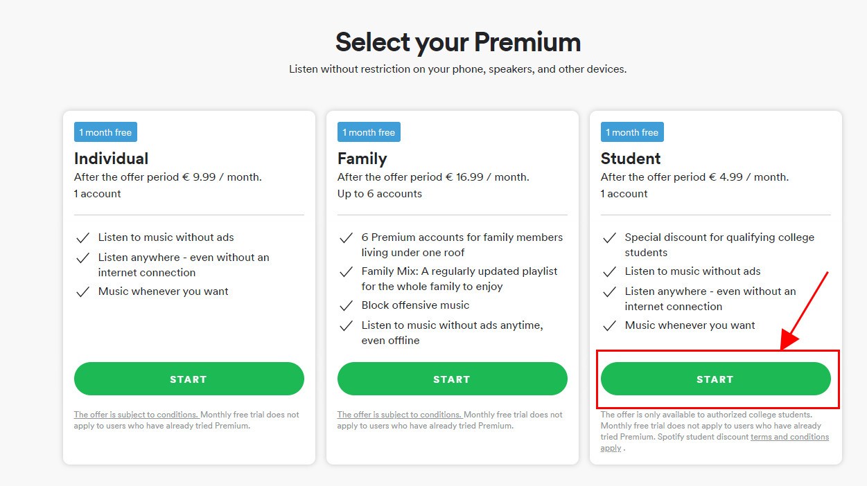 spotify discount student