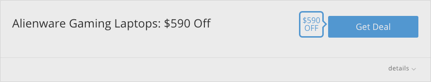 Alienware gaming laptops: $590 off