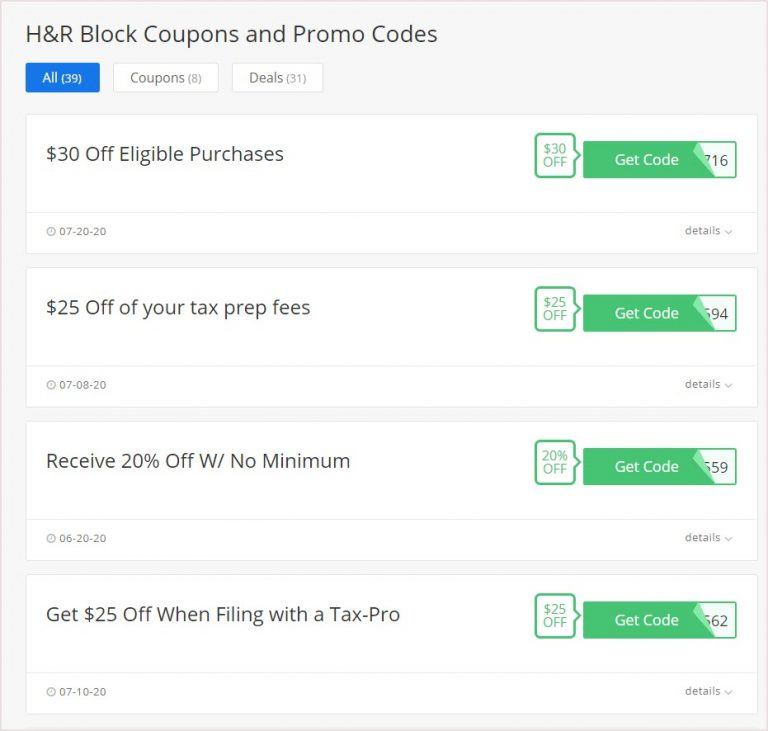 20% OFF H & R Block Coupons, Promo Codes & Sales (09/2021) - Super Easy