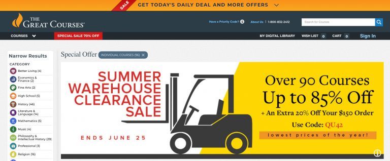 70% Off: The Great Courses coupons and deals in Mar 2023 70% Off: The Great Courses coupons and deals in Mar 2023