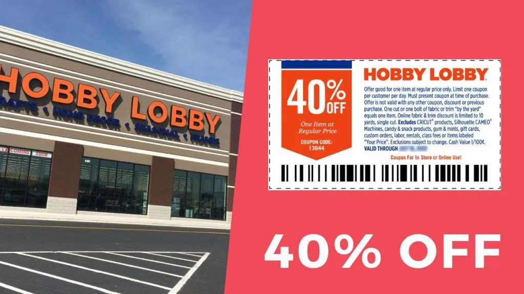 hobby lobby 40% off dicount