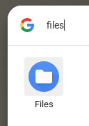 Opening the Files app on a Chromebook