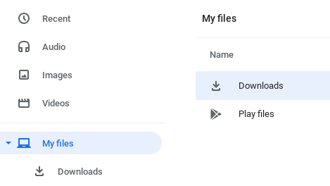 Navigating to Downloads on a Chromebook