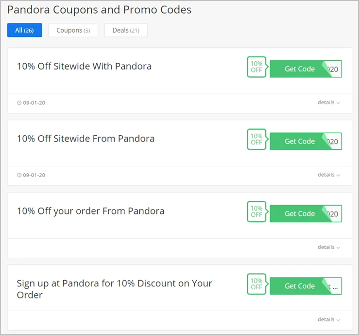 June 2021 30% Off Pandora Coupon Codes - [100% Working] - Super Easy