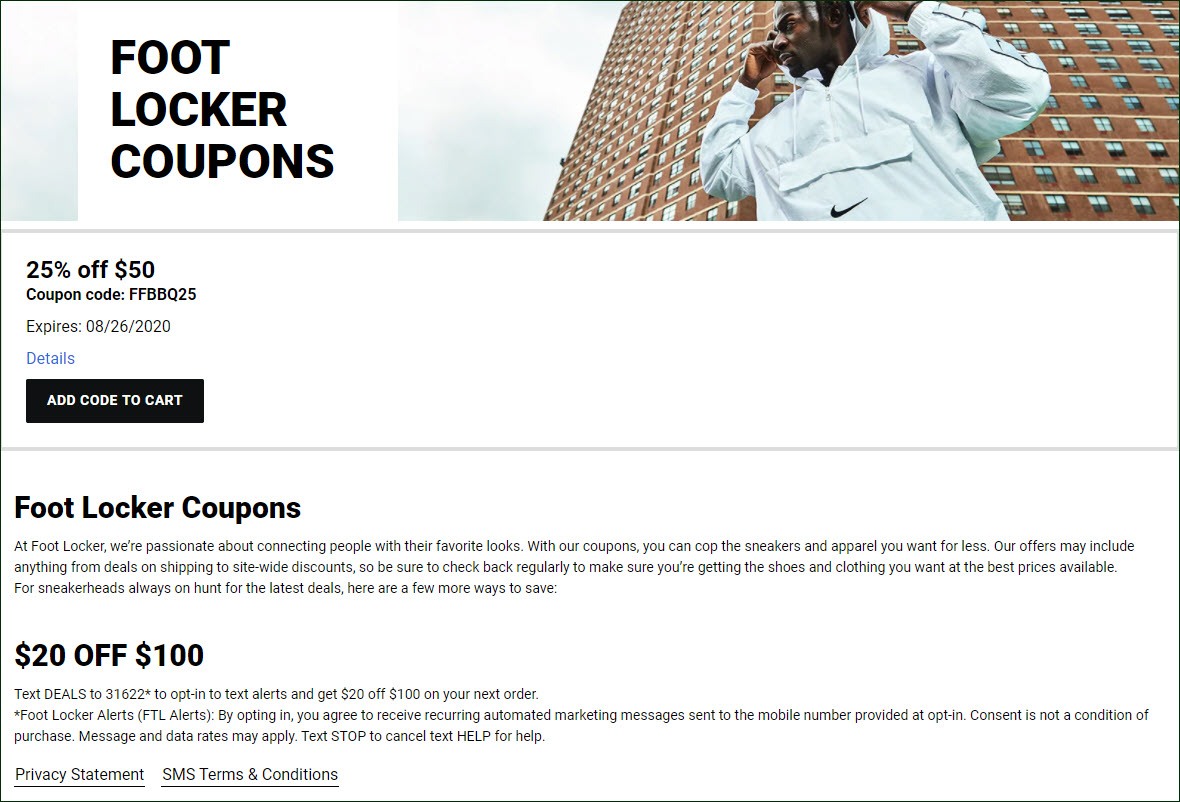 Foot Locker Coupons for Existing Users September 2023 Super Easy