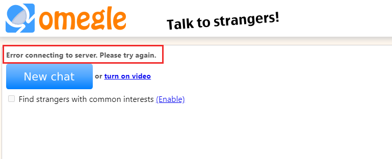 How Do I Fix Omegle Error Connecting To Server