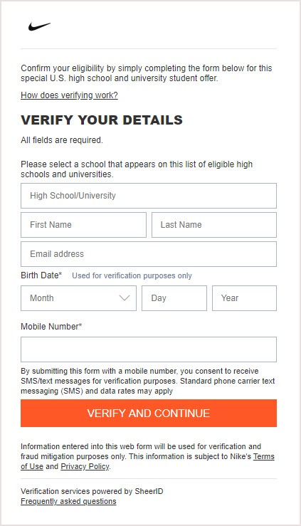 nike verify your mobile number