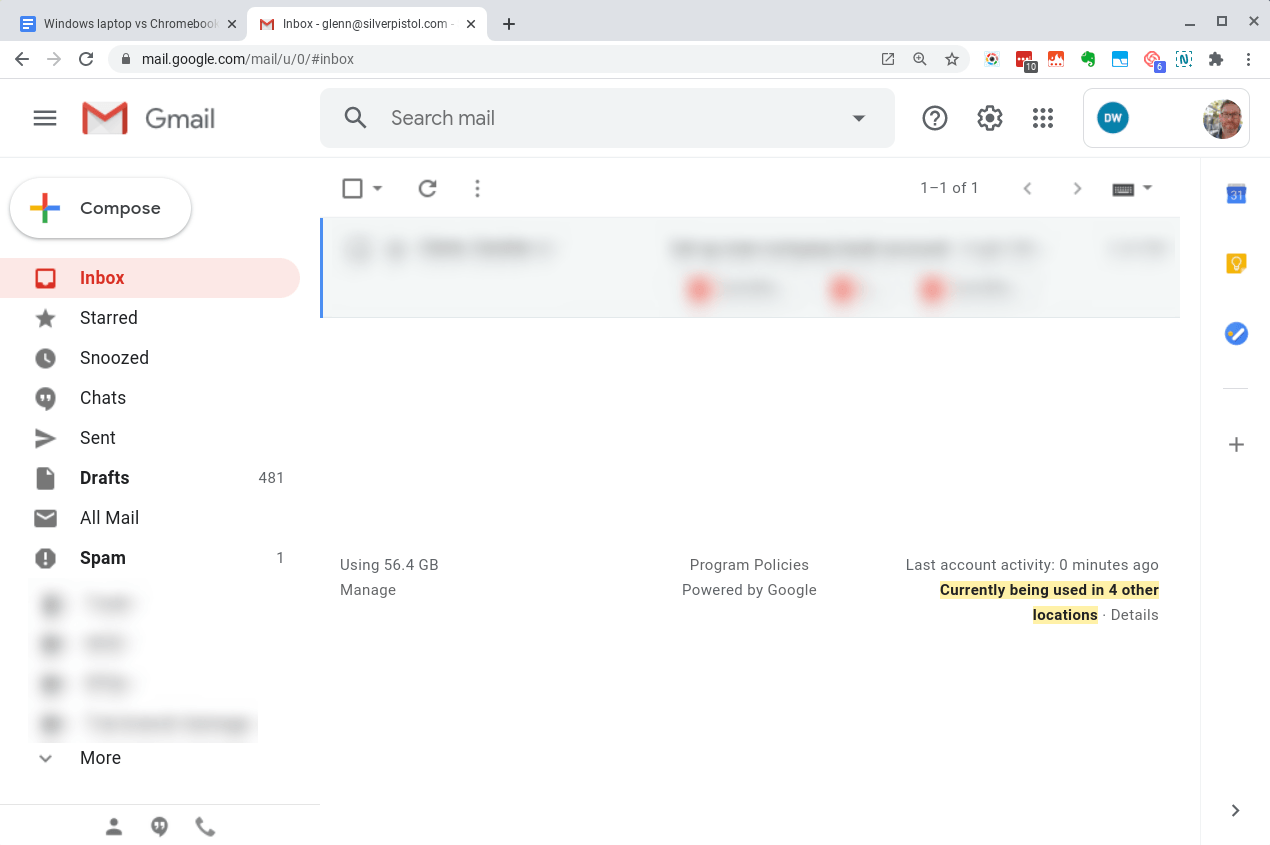 Open Gmail as a tab