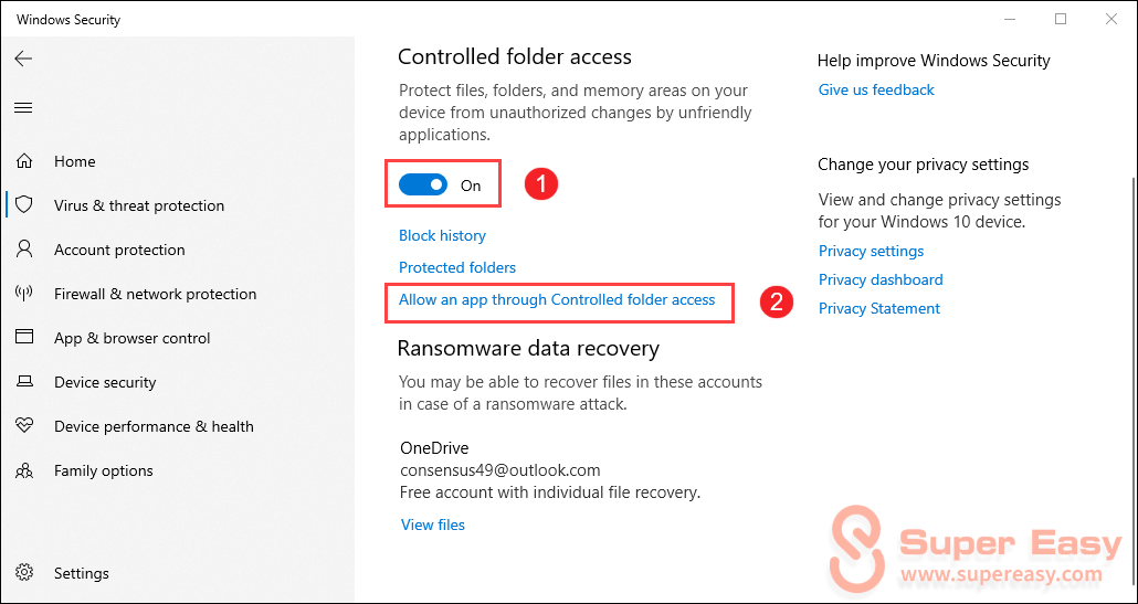 allow an app through winodws firewall
