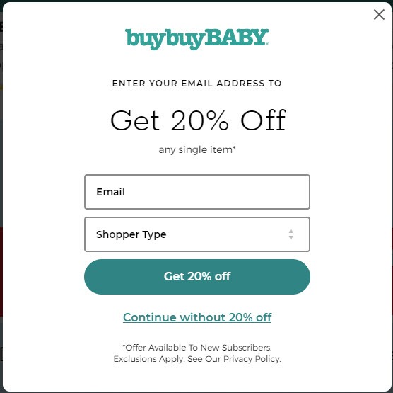 sign up buy buy baby coupons