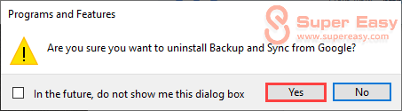 uninstall backup and sync
