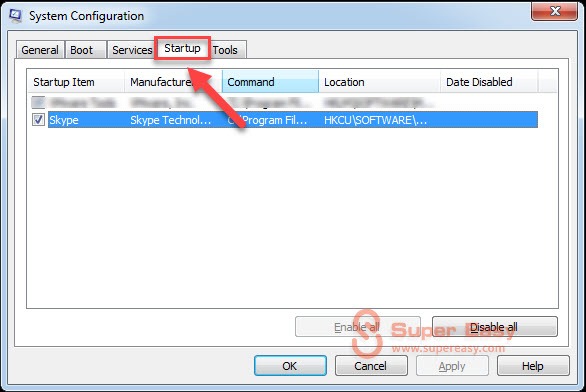 disable skype autostart windows 7