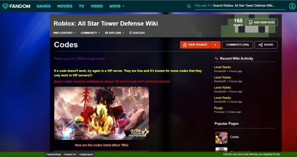 Codes, Roblox: All Star Tower Defense Wiki