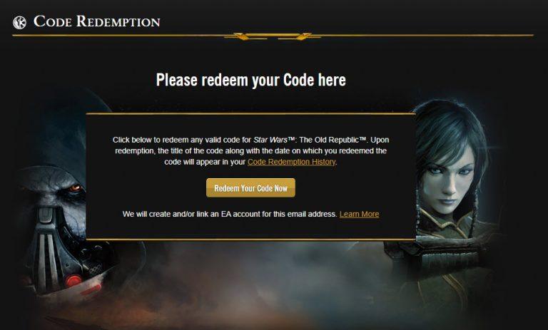 Star Wars The Old Republic Codes – 2023