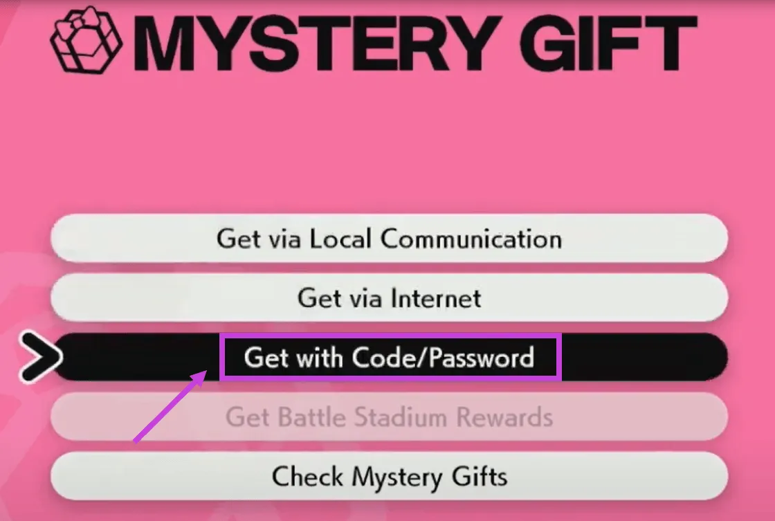 redeem Mystery Gift codes