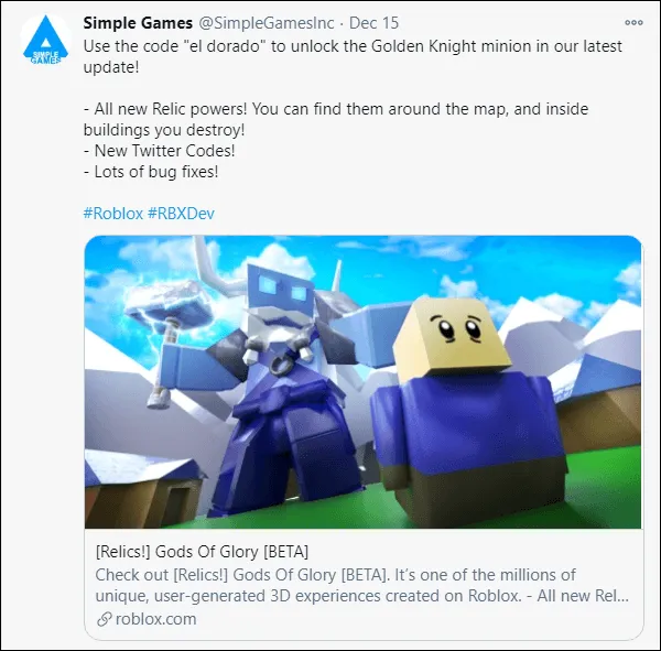 Roblox Gods of Glory codes