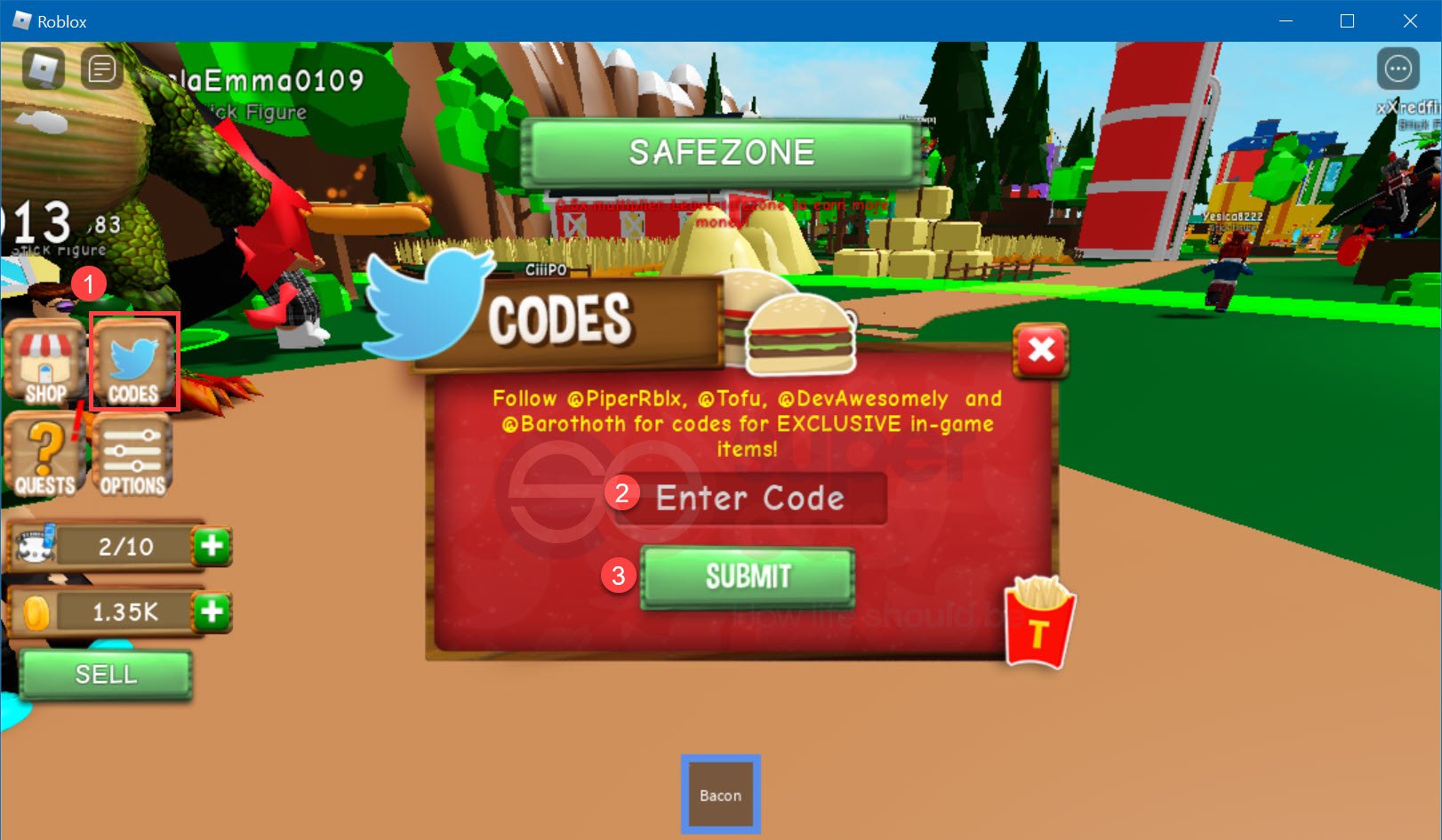 To redeem codes in Munching Masters, follow the steps below. 