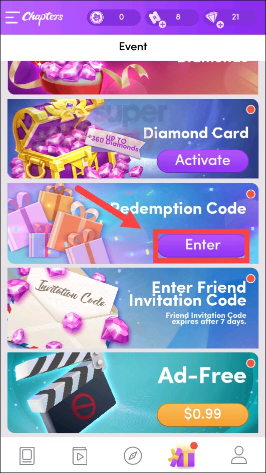 Chapters Redemption Codes Free Diamonds Passes January 2024 Chapters Redemption Codes Free Diamonds Passes January 2024