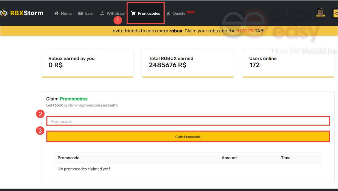 Rbxstorm Promo Codes For Free Robux Updated July 2021 Super Easy - 10 invites 800 robux