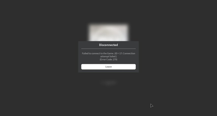Roblox Code Error 279