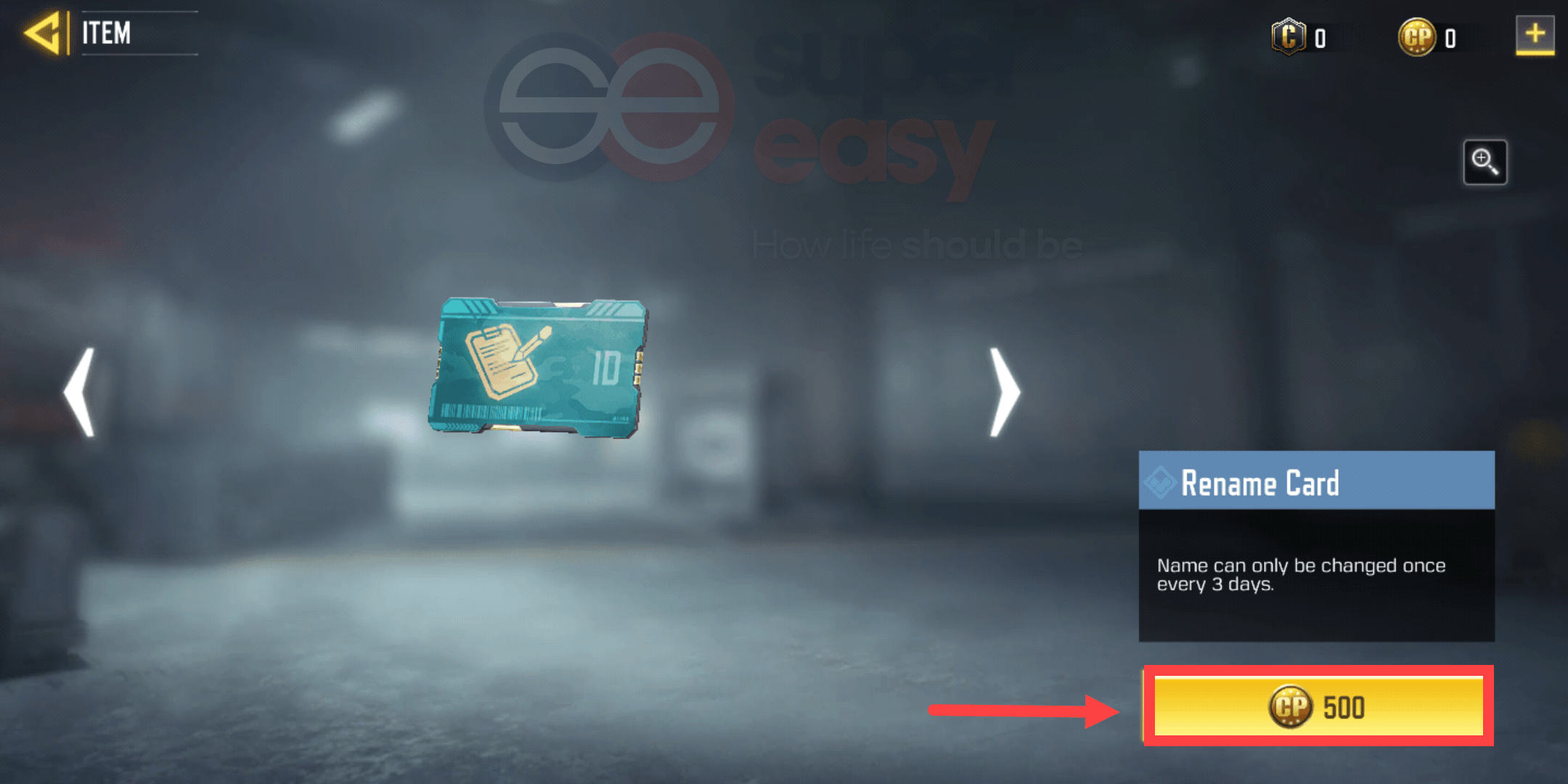 buy a Rename Card in Call of Duty: Mobile
