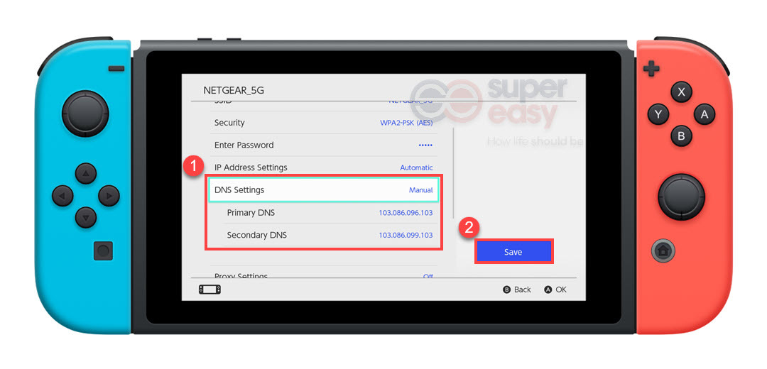 Modify DNS Settings on Nitendo Switch