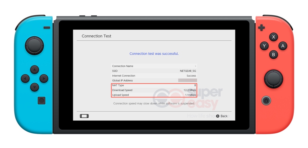 Nintendo Switch Connection Test result