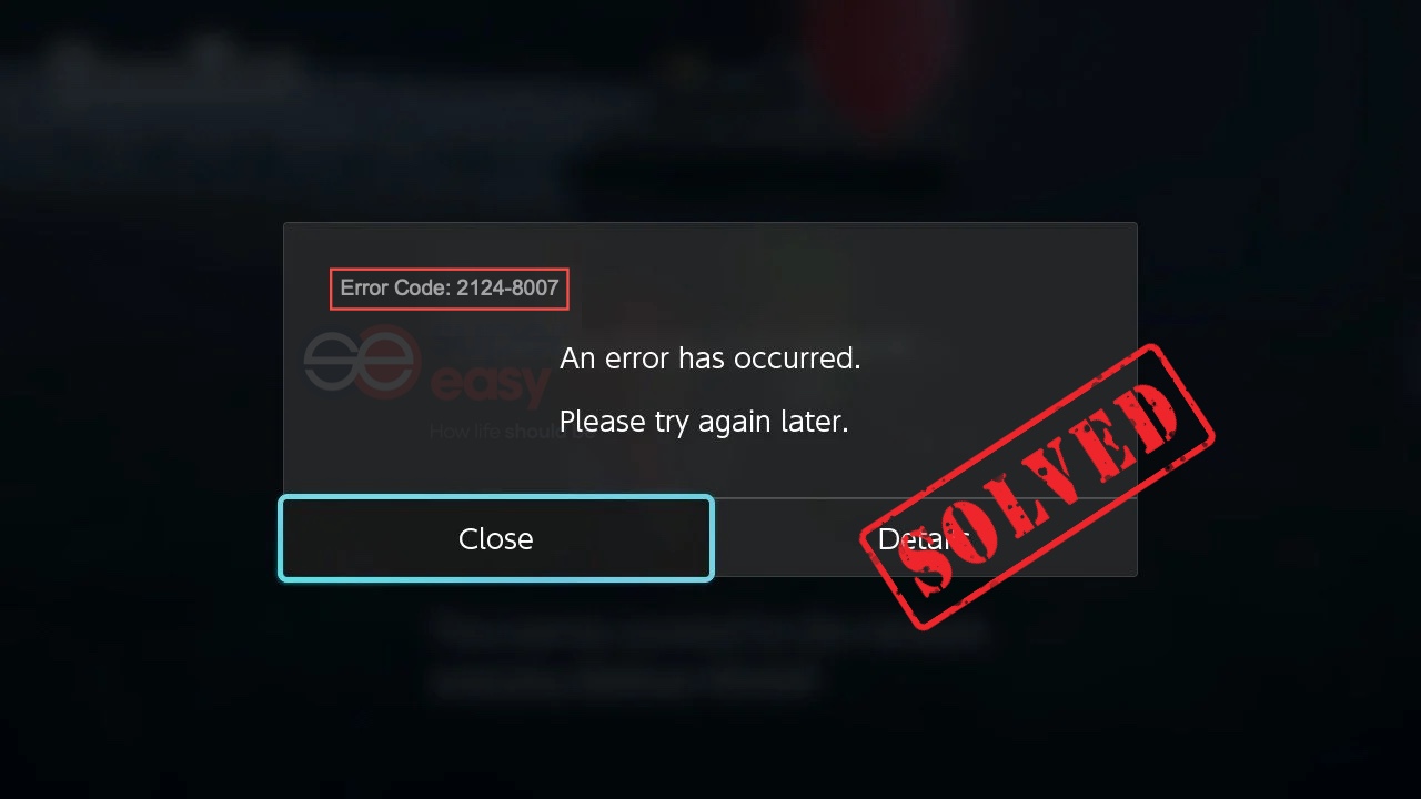 Nintendo switch error