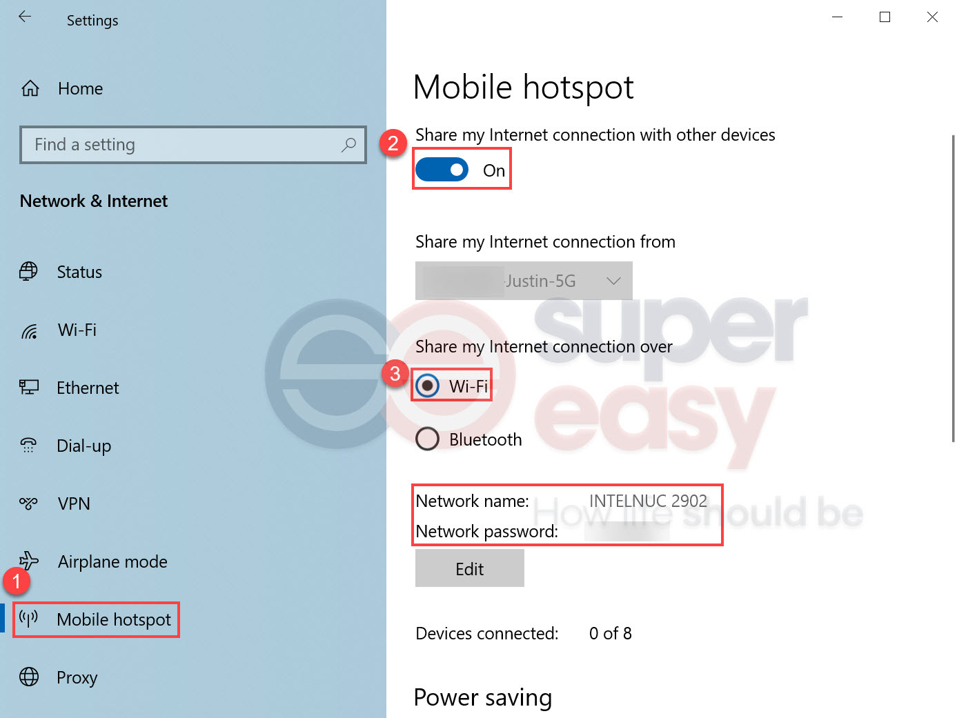 Turn on mobiele hotspot Windows 10