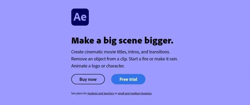 adobe after effects free trial