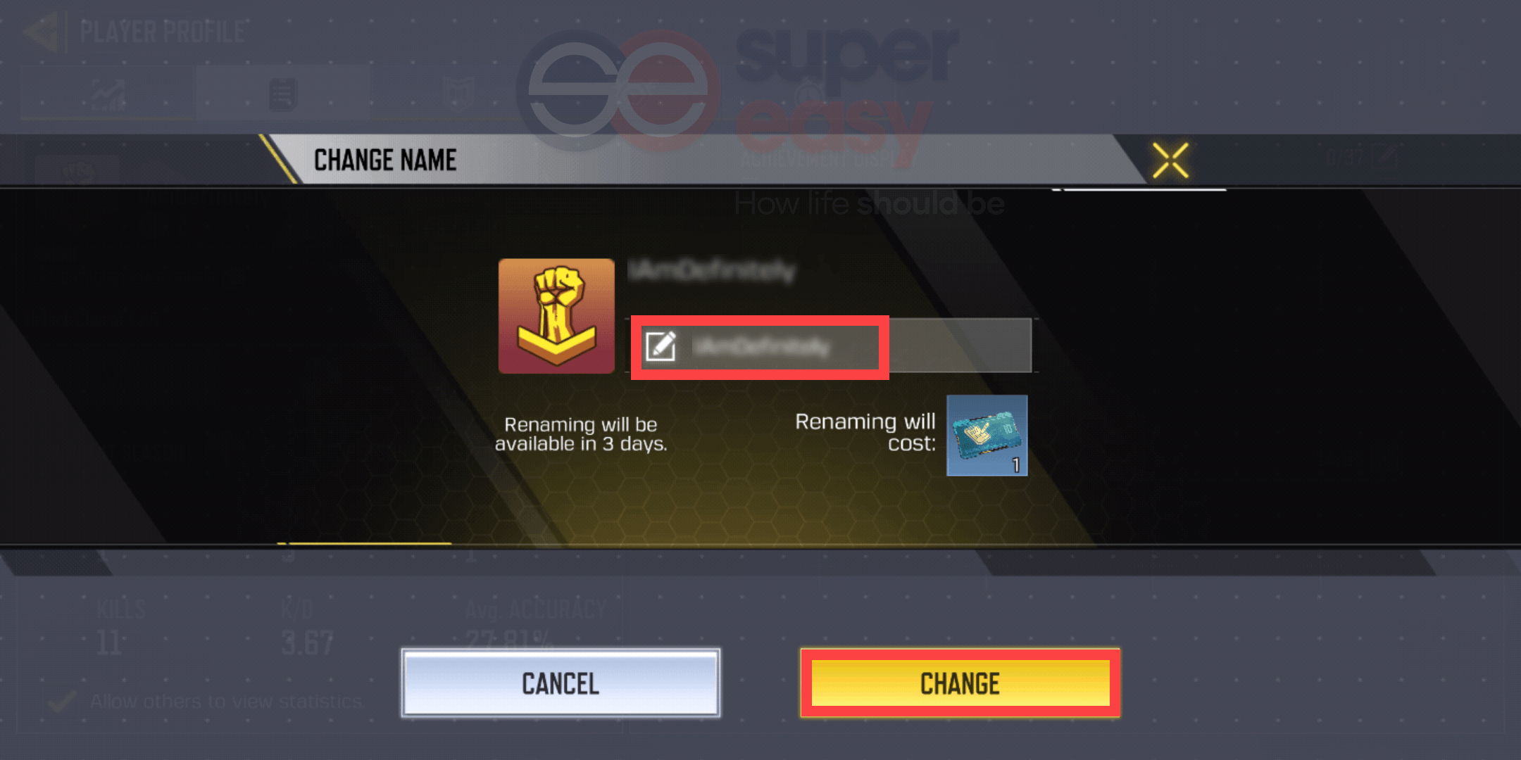 how to change character name in Call of Duty: Mobile