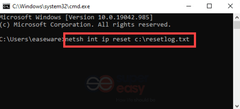 how to reset TCP /IP with Netsh