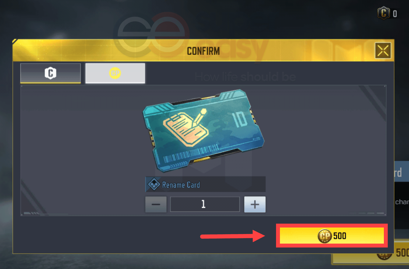 buy a Rename Card in Call of Duty: Mobile