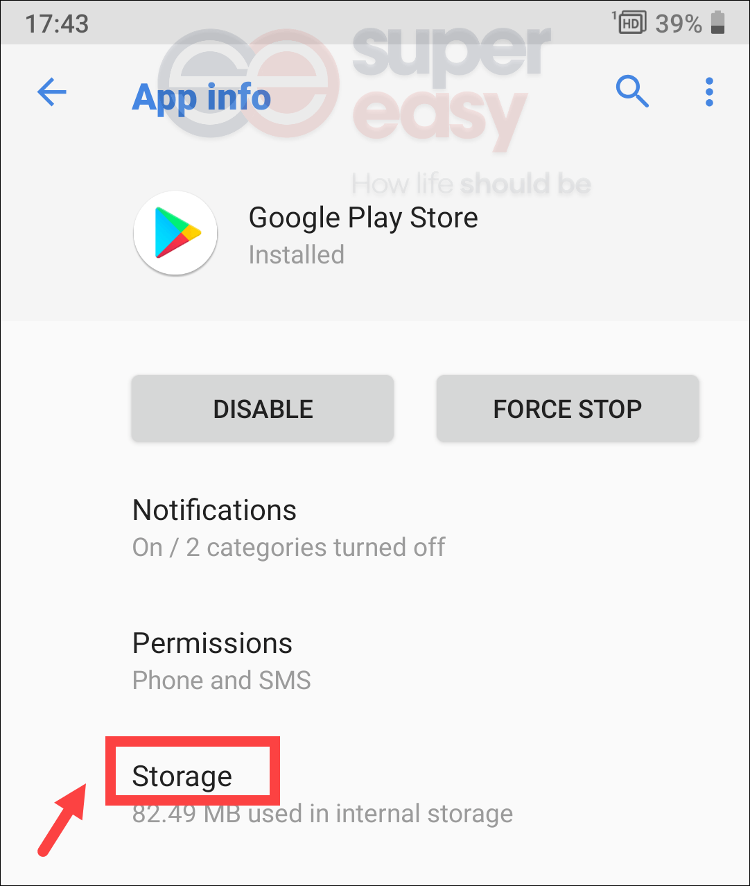 clear cache on Google Play Store