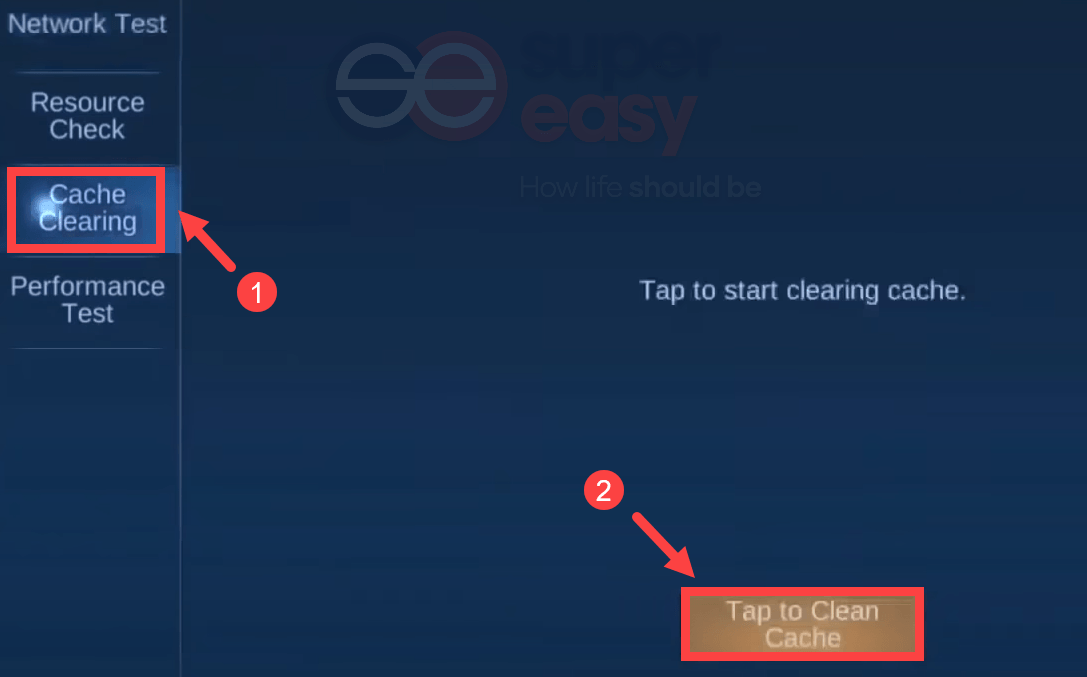 how to clear game cache in Mobile Legends