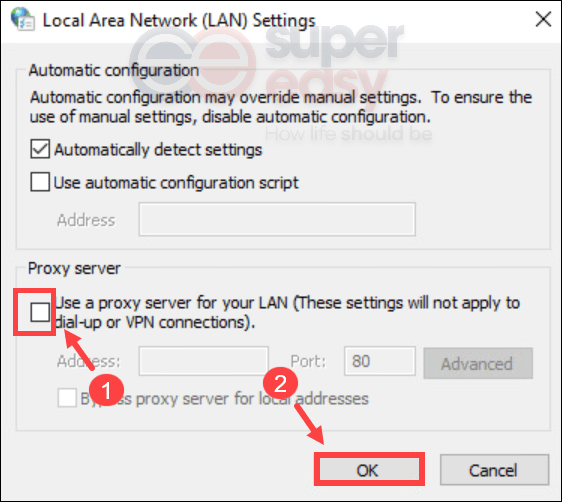 how to disable proxy settings