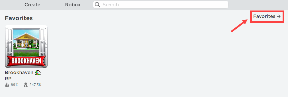 how to look at Roblox Favorites