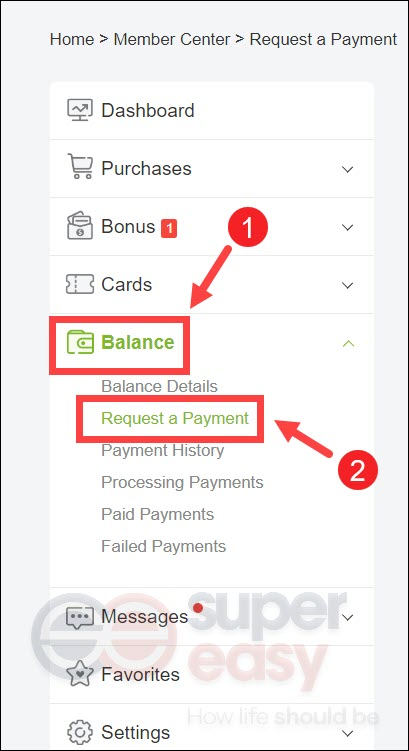 how to request a payment Extrabux