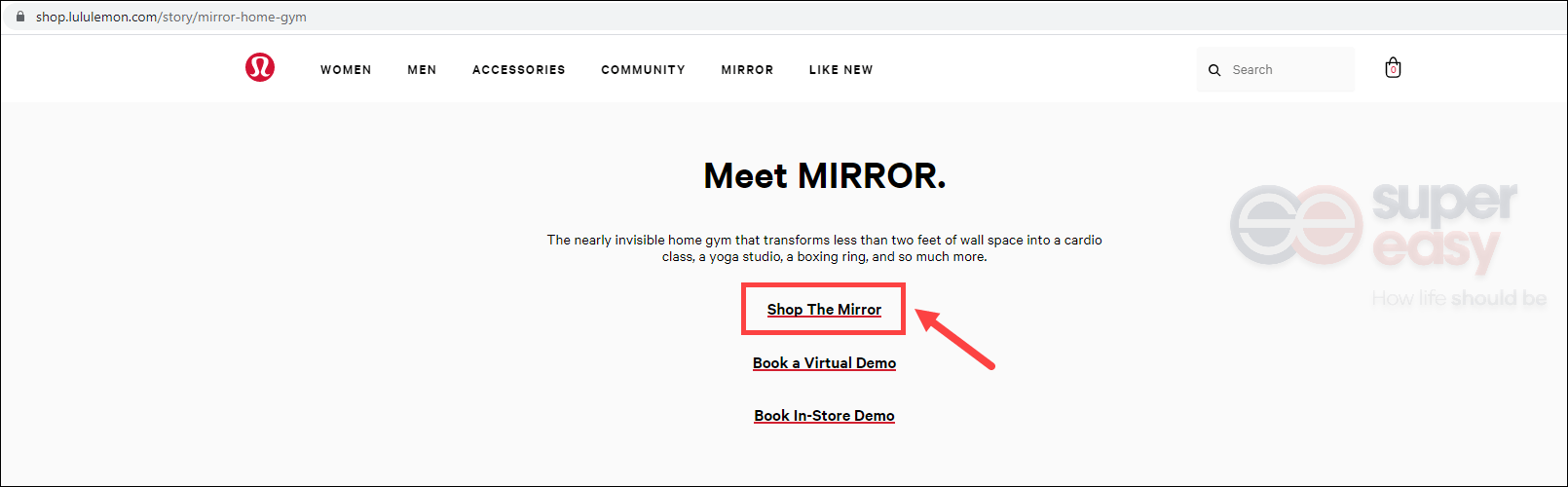 how to redeem a promo code for the mirror Lululemon